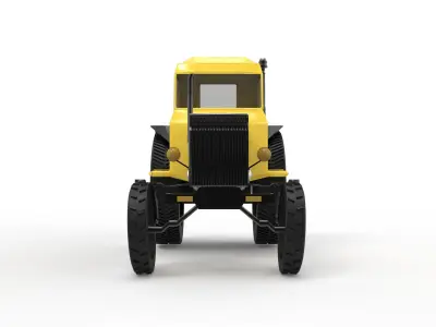 Low Poly Tractor Low-poly 3D model