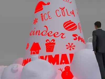 Christmas Words Tree 3D model