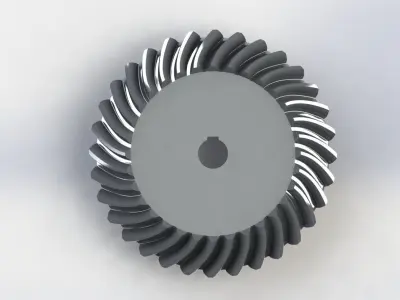 Spiral Bevel Gear - RATIO 2 TEETH 16 32 3D print model