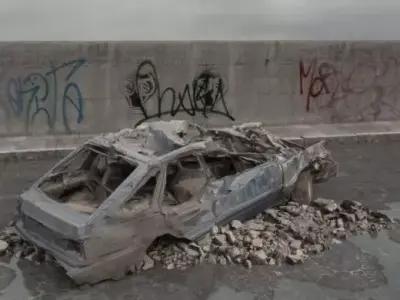 destroyed car 074 am165 3D model