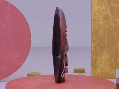 Decorative African wall Mask 10 high-poly 3D model