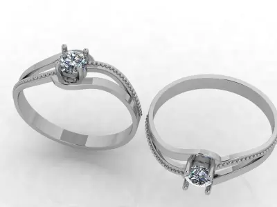 Women Engagement Ring Luxury JEWELRY RING  3D print model