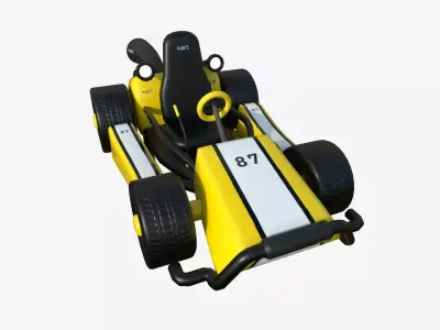 Cartoon Kart I06 Yellow - Vehicle Racing Design Low-poly 3D model