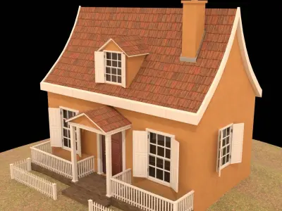 Town House Free low-poly 3D model purchase