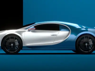 Bugatti Chiron Sport 2021 Blue White 3D model