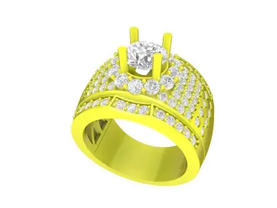 A7690 Luxury Korean Style Diamond Men Ring 3D Print 3D print model