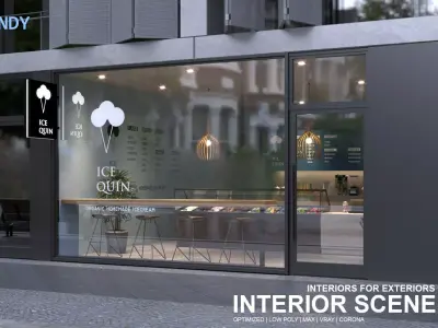 Interior Scene 03 - Ice Cream Shop  3D model