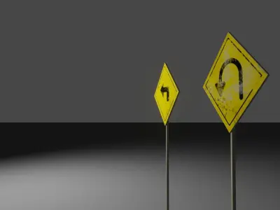 Gameready Roadsigns Free low-poly 3D model