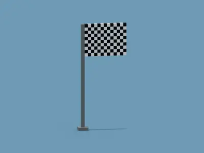 Checkered Flag Low-poly 3D model