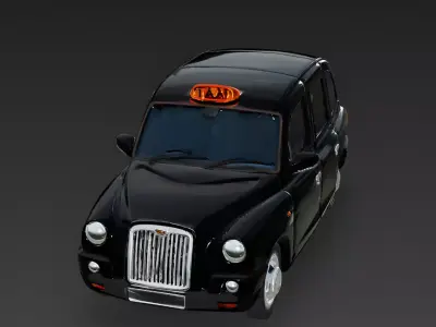 Iconic London Black Cab 3D Model Low-poly 3D model