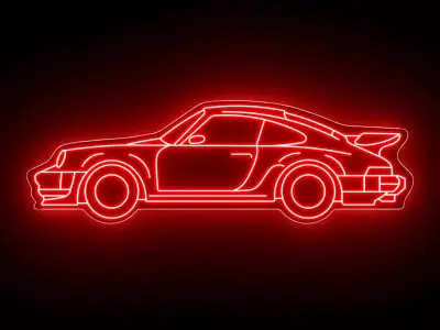 Porsche 911 Turbo Neon Sign 3D model