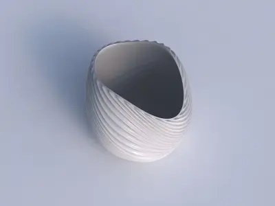 Bowl compressed 3 with bent extruded lines 3 3D print model