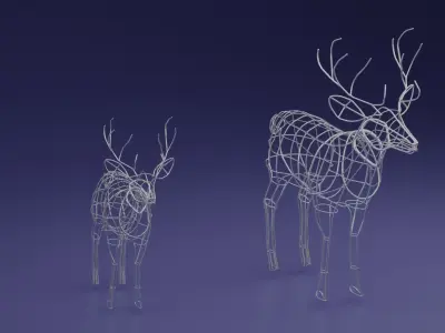 Wire deer 3D model