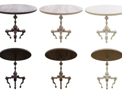 Round decorative table for the interior Low-poly 3D model