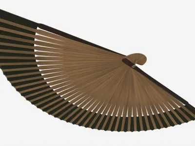 Japanese Bamboo Folding Hand Fan 3D model