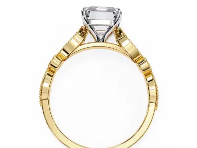 vintage filigree diamond ring for women 3D print model