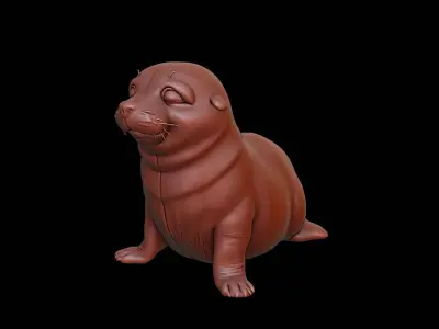 Seal Animal Sculpture 3D print model buy