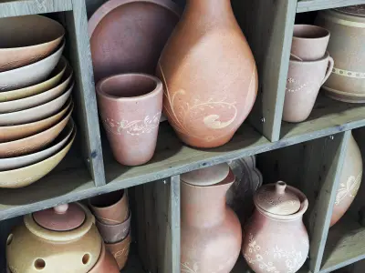Dishes clay decor n16 3D model