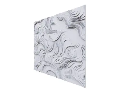 modern panel wall decor set wall relief mural CNC 68  3D model