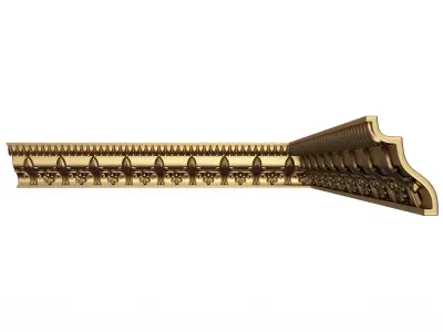 Cornice Decoration Molding 049 90 Degree Low-poly 3D model