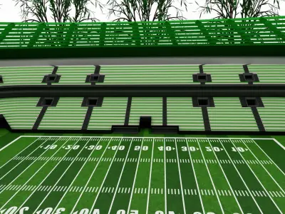 American football stadium Low-poly 3D model 11