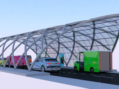 EV charging station V 3D model