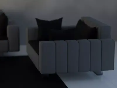 Luxe Comfort Sofa Set 3D model