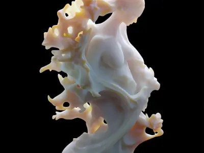 Abstract Ethereal Woman Flowing Spirit Statue 3D print model