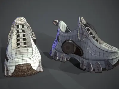 Futuristic Sneakers Low-poly 3D model