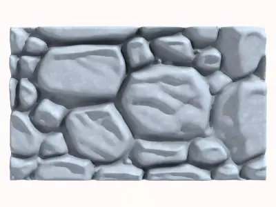 Rocky Cliff Wall Scene Segment 3D model