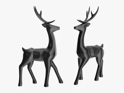 Black decorative reindeer 3D model