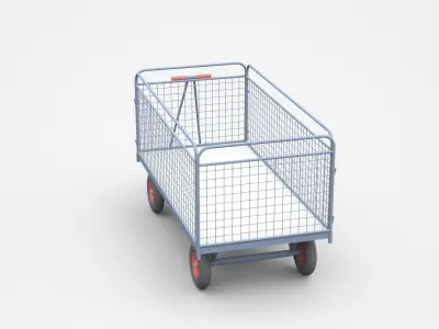 Empty Enclosed Container Cart  3D model