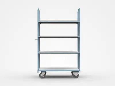 Semi-level Movable Shelf On Wheels 3D model