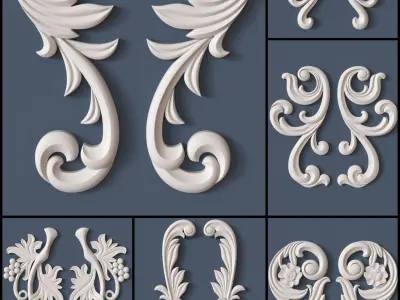 10 Decorative Scrolls Collection  3D model