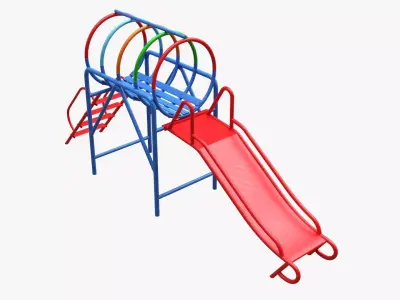 Playground barrel slide 01 3D model