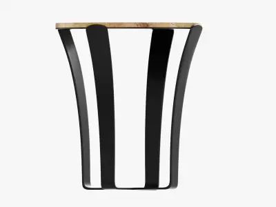 Side round table with marble top 3D model