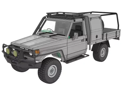 TOYOTA LAND CRUISER LC 75 OFF ROAD RC BODY FOR 1 TO 10 SCALE 3D print model