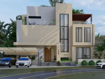 Modern Villa Project A1 3D Model  Plans Renders 3D model