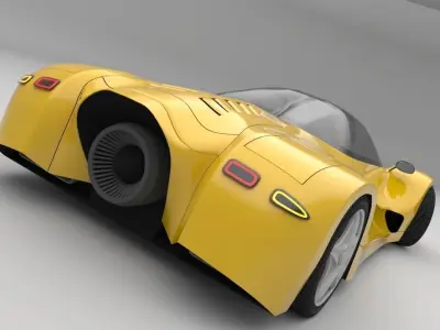 Supercar Prototype P01 Low-poly 3D model