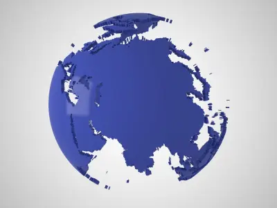 Globe Shell Nevy Blue 3D model