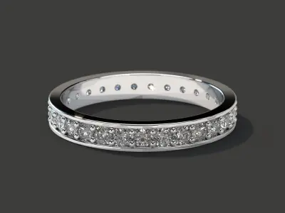 Slim Ring collection with diamonds All Sizes 3D Model Pack