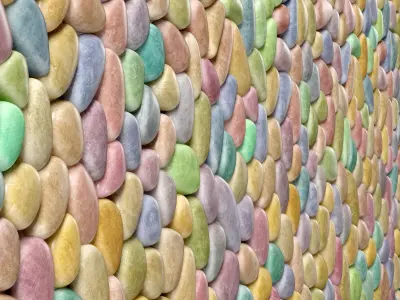 Panel pebble smooth Color Bathroom n2 3D model