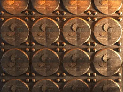 3d wall panel set 03 Low-poly 3D model