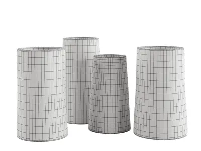 Handmade Decorated Indigo Ceramic Vase Blue 3D model