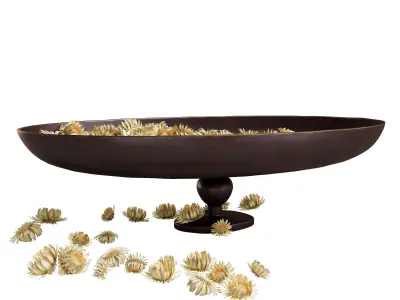 Decorative set with Audo Pavot vase and dried flowers 3D model