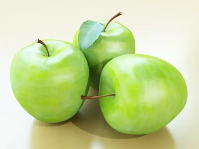 Green Apple High Detailed 3D model
