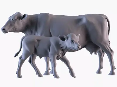 Cow and Calf 3D print model