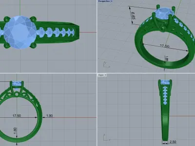 gold ring code 12 3D print model