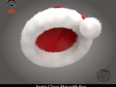 Santa Claus Hat with Fur 3D model