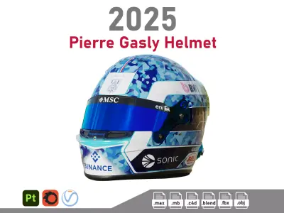 F1 Pierre Gasly Helmet 2025 3D model